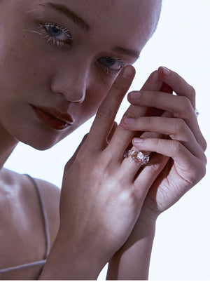 FOSSILIZED DIAMOND SHORT RING