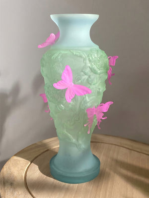 BLUE-GREEN GRADIENT PAPILLON VIF VASE
