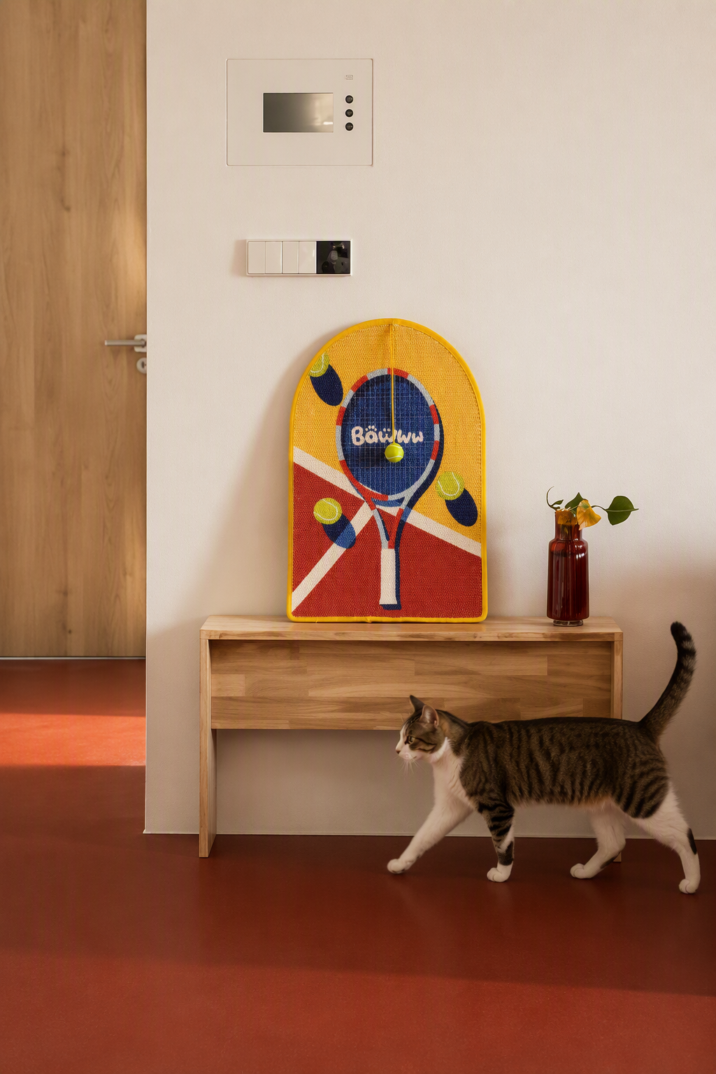 TENNIS BALL ARCHED CAT SCRATCHING MAT