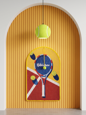 TENNIS BALL ARCHED CAT SCRATCHING MAT
