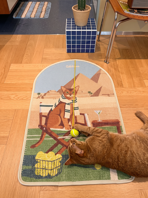 TENNIS BALL ARCHED CAT SCRATCHING MAT