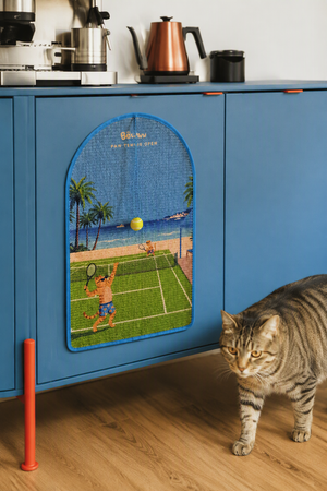 TENNIS BALL ARCHED CAT SCRATCHING MAT