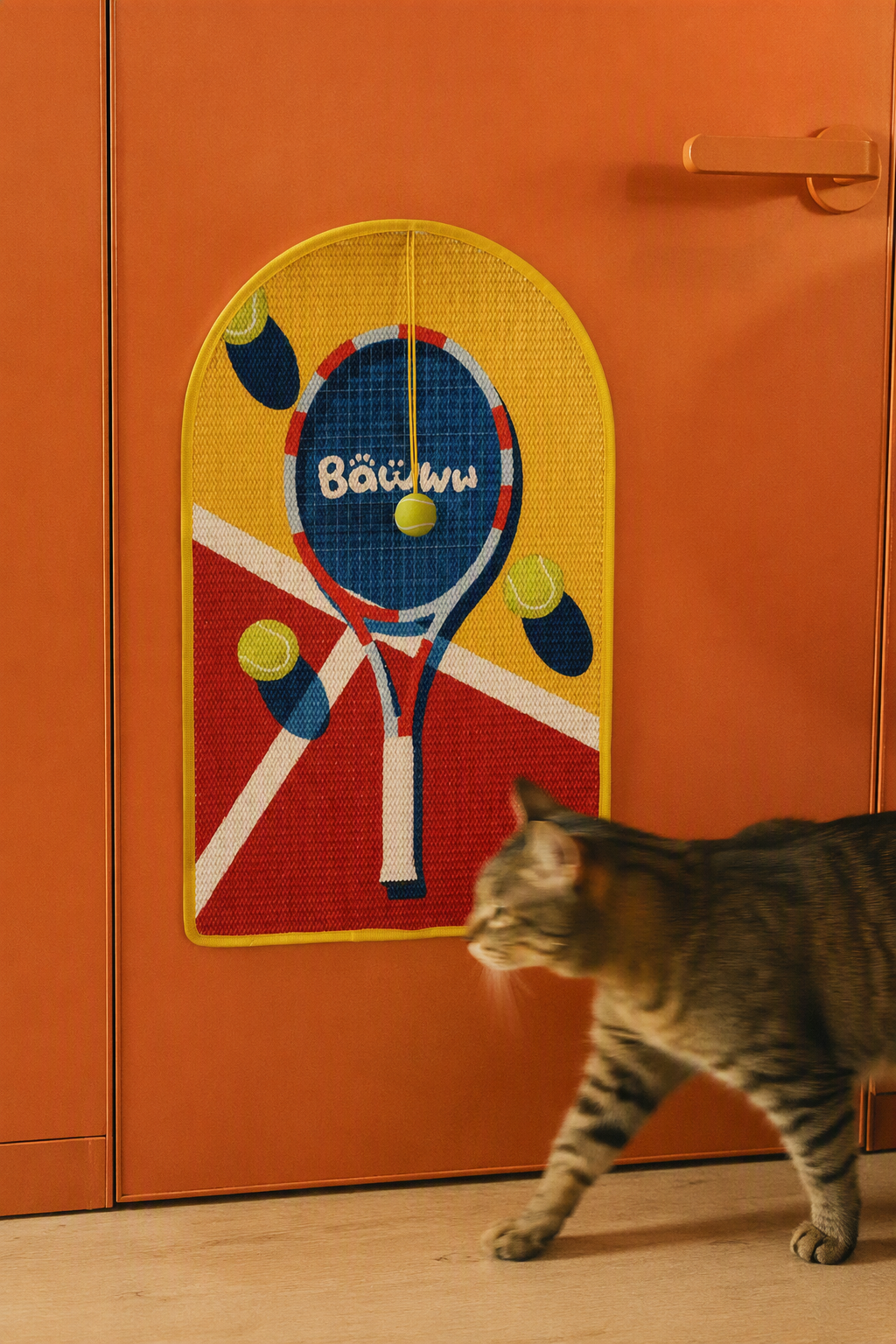 TENNIS BALL ARCHED CAT SCRATCHING MAT
