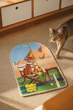 TENNIS BALL ARCHED CAT SCRATCHING MAT