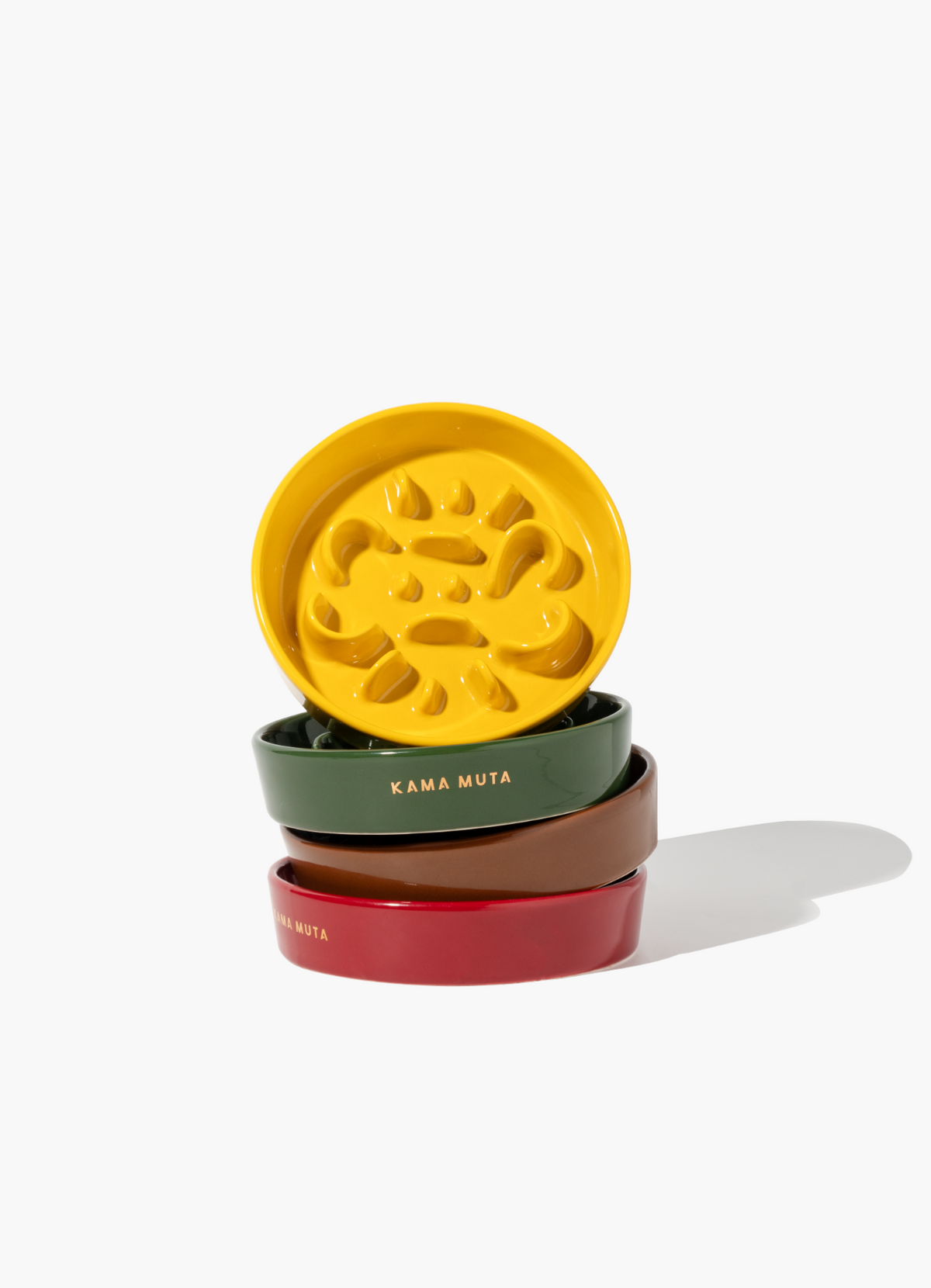 CERAMIC SLOW FEEDER DOG BOWL · BONE