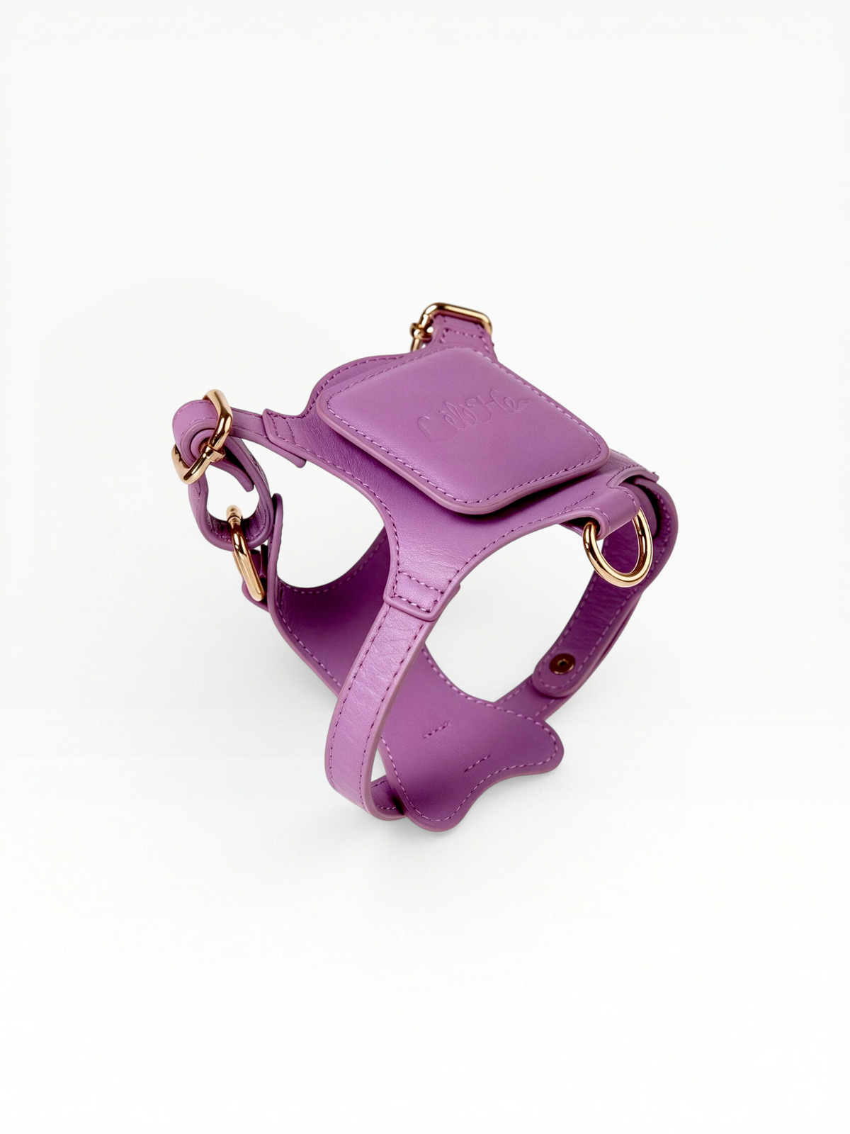 LAVANDER GLOW LEATHER PET HARNESS