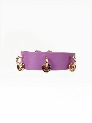 LAVANDER GLOW LEATHER PET COLLAR